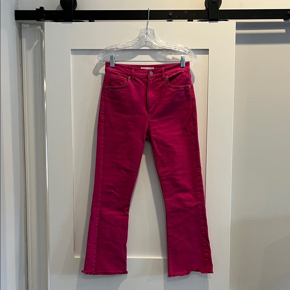 LOFT Bright Pink Flare Jeans